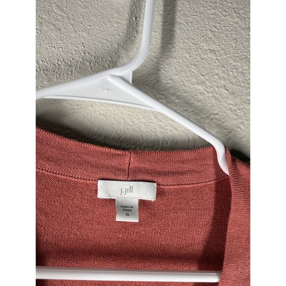 J Jill Womens Ombre Button Up Cardigan Sz XL Pink White Black Preppy - Picture 4 of 7